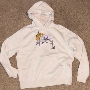Cream Nike Hoodie with Floral Graphic